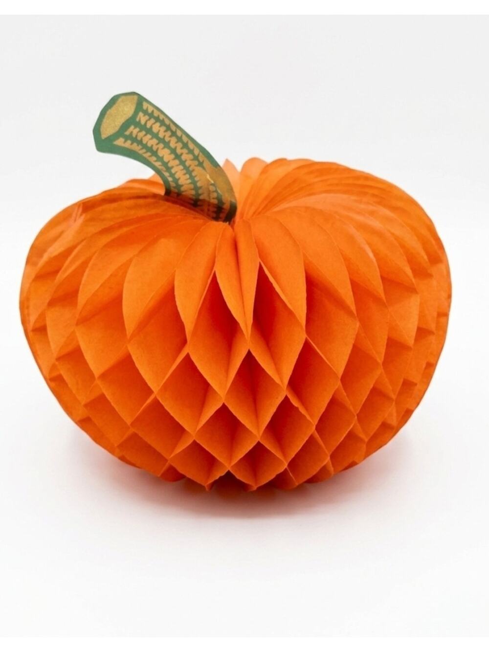 Vintage 60's Beistle Halloween Paper Honeycomb Pumpkin Table Decoration 10" w